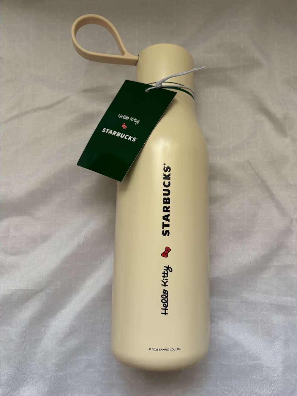 Starbucks Cream Hello Kitty Insulated Bottle with Carry Loop